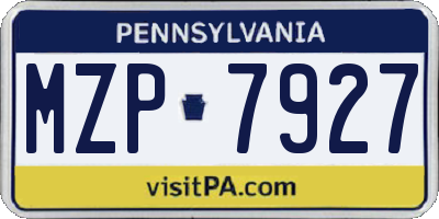 PA license plate MZP7927