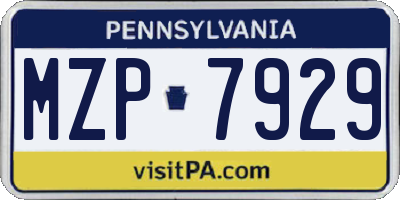 PA license plate MZP7929