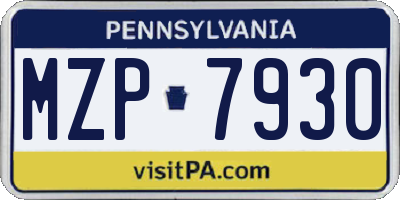 PA license plate MZP7930