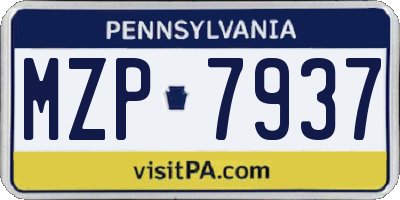 PA license plate MZP7937