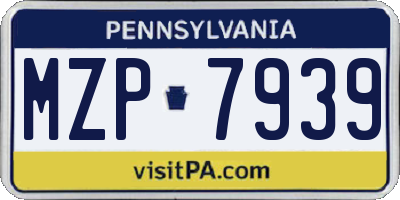 PA license plate MZP7939