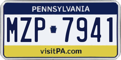 PA license plate MZP7941