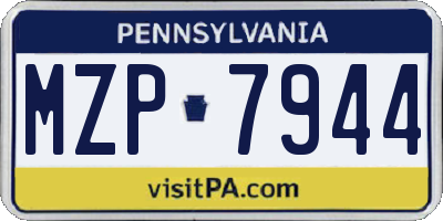 PA license plate MZP7944