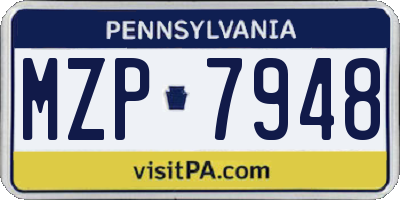 PA license plate MZP7948