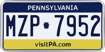 PA license plate MZP7952
