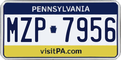 PA license plate MZP7956