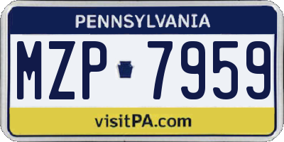 PA license plate MZP7959