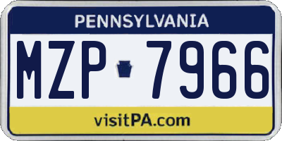 PA license plate MZP7966