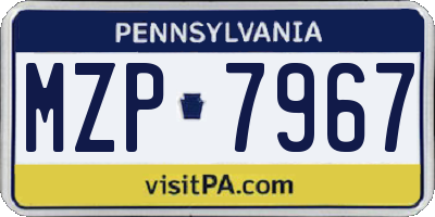 PA license plate MZP7967