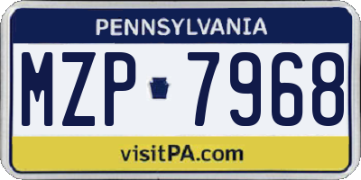 PA license plate MZP7968
