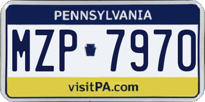 PA license plate MZP7970