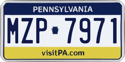 PA license plate MZP7971