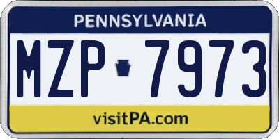 PA license plate MZP7973