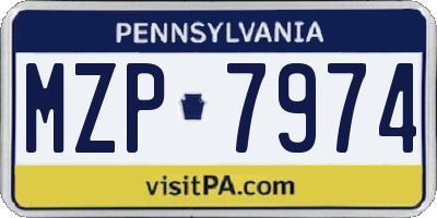 PA license plate MZP7974