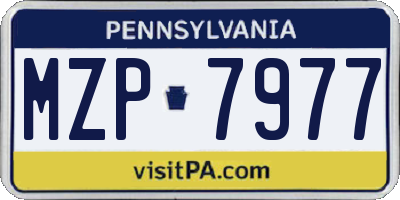 PA license plate MZP7977