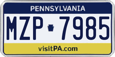 PA license plate MZP7985