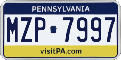 PA license plate MZP7997