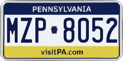 PA license plate MZP8052