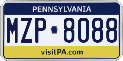 PA license plate MZP8088