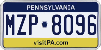PA license plate MZP8096