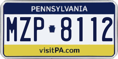 PA license plate MZP8112