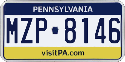 PA license plate MZP8146