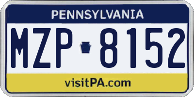 PA license plate MZP8152
