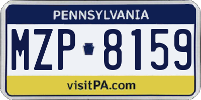 PA license plate MZP8159