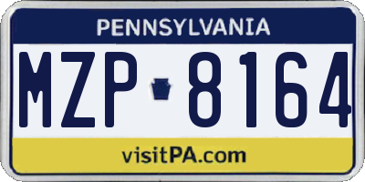 PA license plate MZP8164