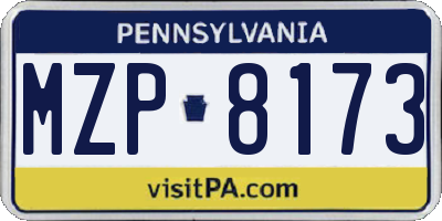 PA license plate MZP8173
