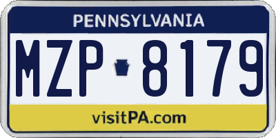 PA license plate MZP8179