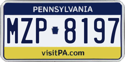 PA license plate MZP8197