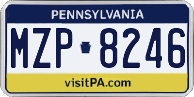 PA license plate MZP8246