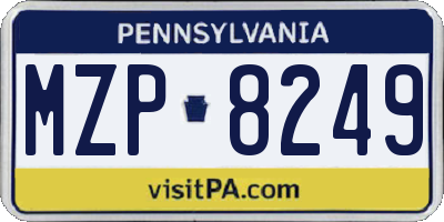 PA license plate MZP8249