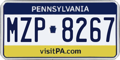 PA license plate MZP8267