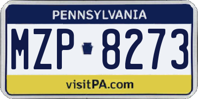 PA license plate MZP8273