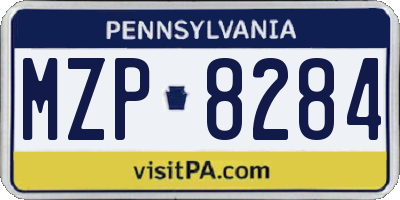 PA license plate MZP8284