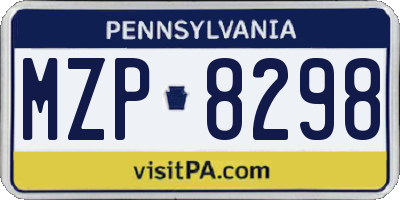 PA license plate MZP8298