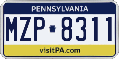 PA license plate MZP8311