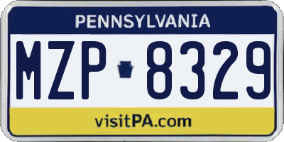 PA license plate MZP8329