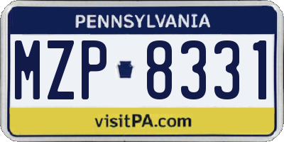PA license plate MZP8331