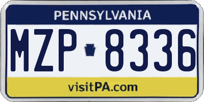 PA license plate MZP8336