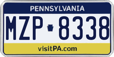 PA license plate MZP8338