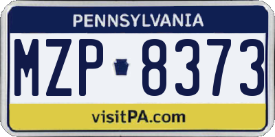 PA license plate MZP8373