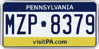 PA license plate MZP8379