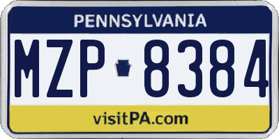 PA license plate MZP8384