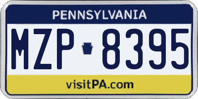 PA license plate MZP8395