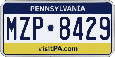 PA license plate MZP8429