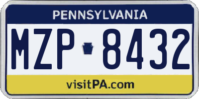 PA license plate MZP8432