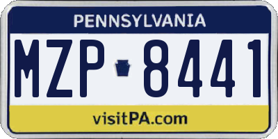 PA license plate MZP8441